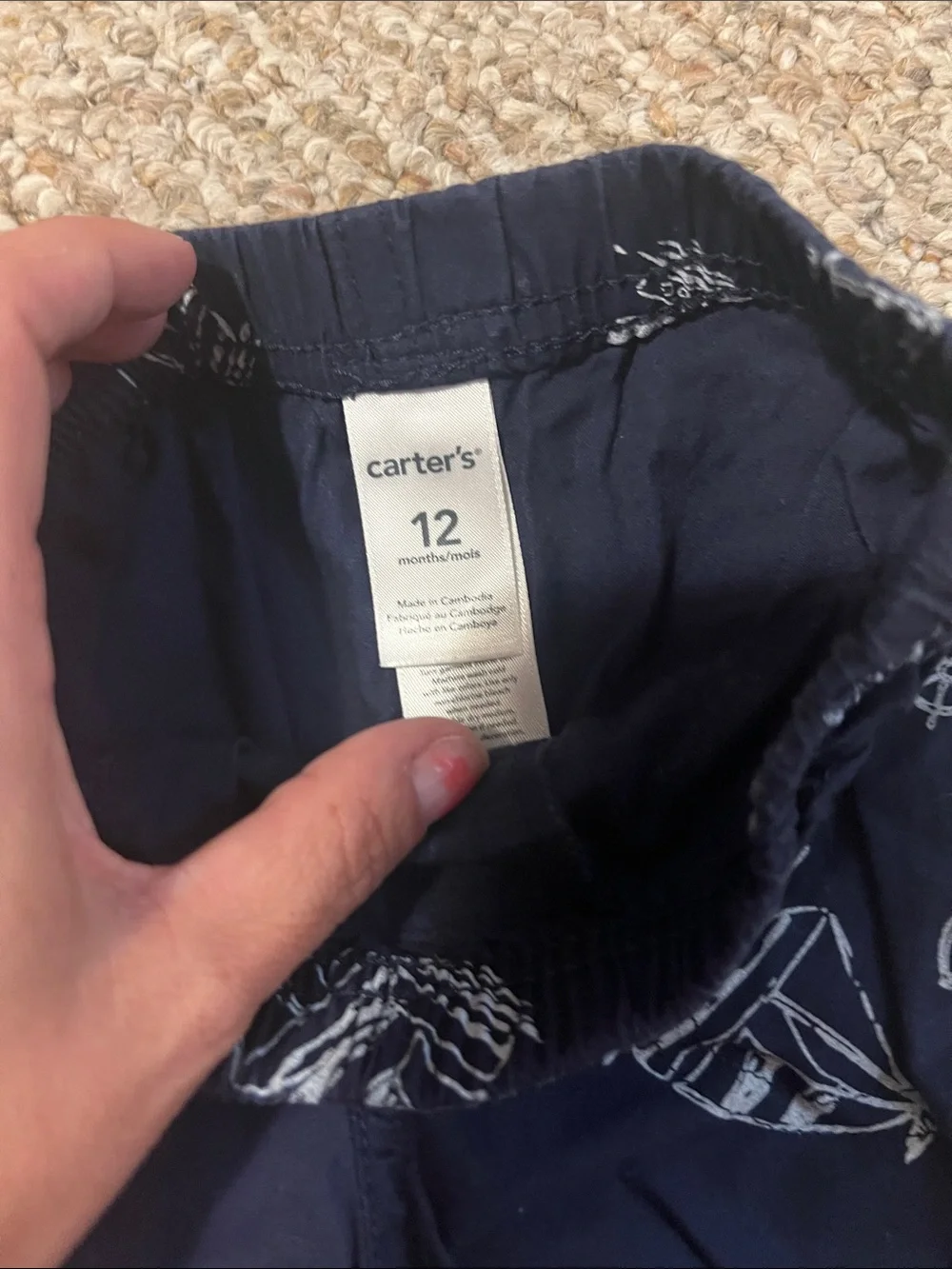 Carter's Navy Blue Nautical Sailboat Shorts